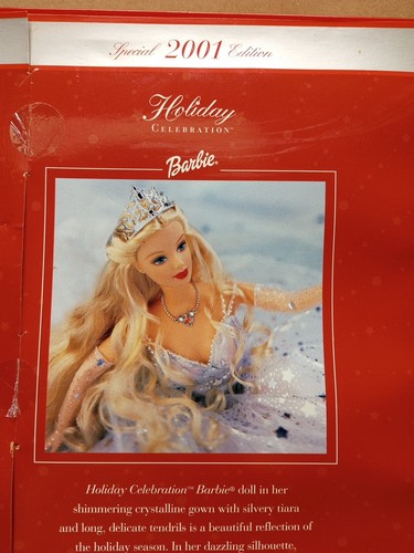 2001 Barbie Holiday Celebration Puppe - Mattel #50304 rotes Kleid NRFB - Bild 8 von 10