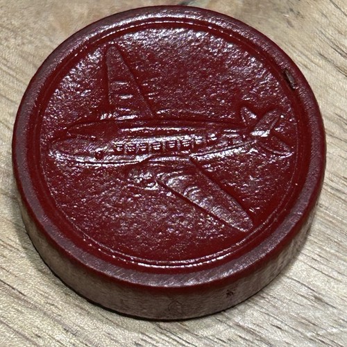 Vintage 30 HALSAM AIRPLANE CHECKERS Wooden Embossed Original Box 1930s RARE - Picture 8 of 18