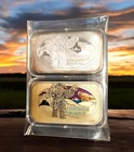 CMG Mint Abominable Snowman Enameled + Proof 2 x 1 oz 999 Fine Silver Bars + COA