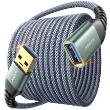 USB Extension Cable 10FT USB 3.0 Extender Male to Female Cord Grey