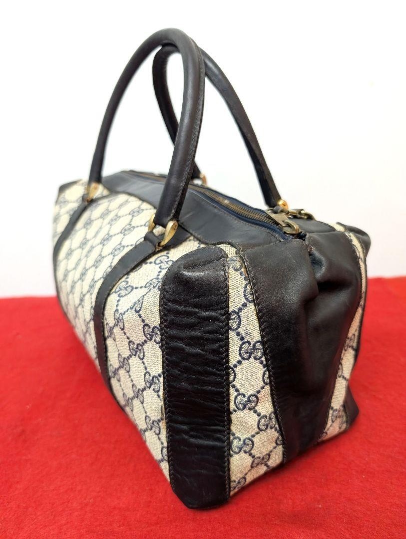 GUCCI Vintage GG pattern Mini Boston bag Handbag Old Gucci
