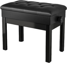 Clevich Piano Stool,Height Adjustable Bench with Storage, Heavy Duty PU Leather 