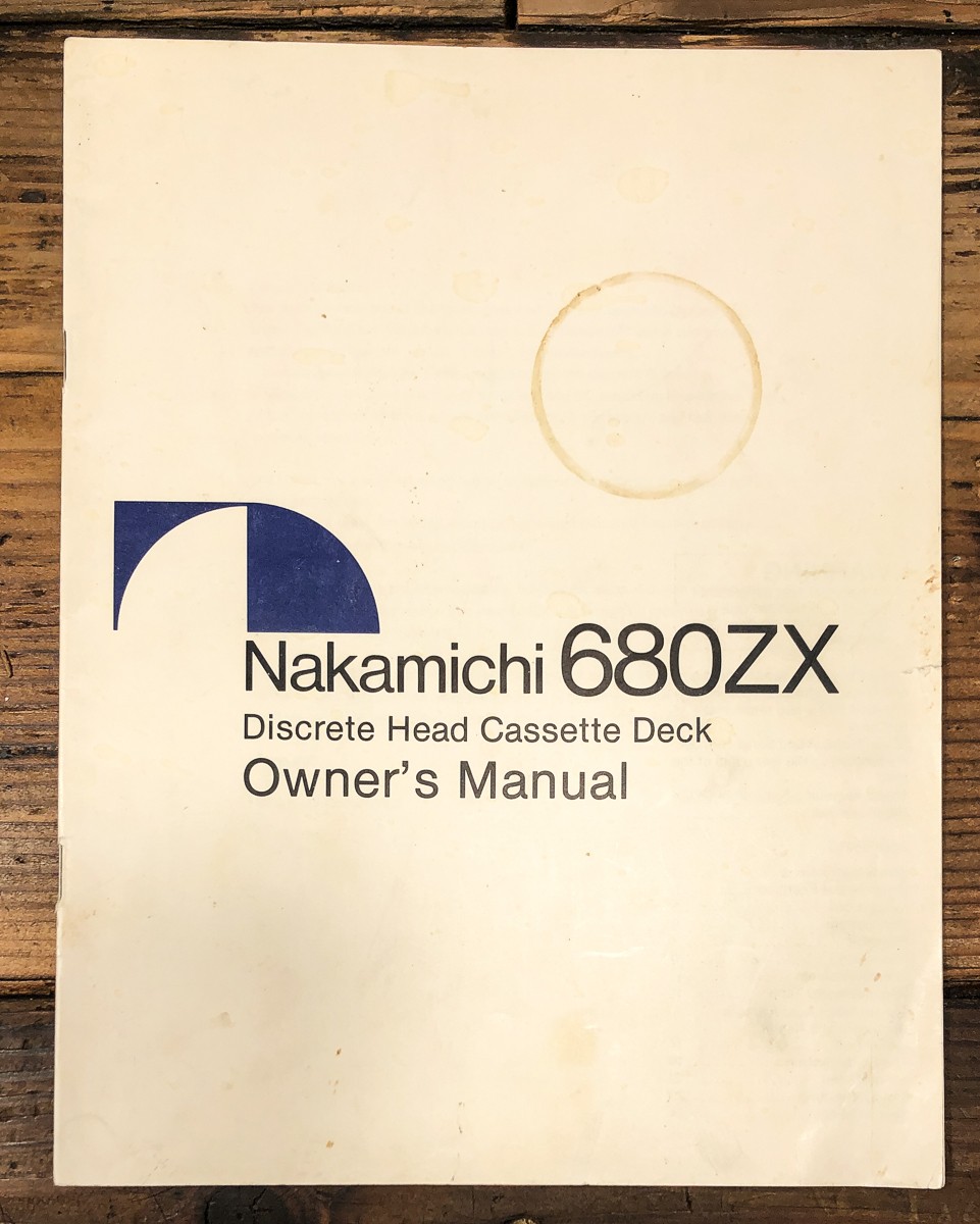 Nakamichi Model 680ZX Cassette Owners / User Manual *Original*