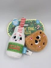 BarkBox Dunk The Halls Christmas Dog Toy Small Cookies Milk NEW Bark