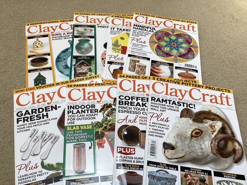 CLAY CRAFT MAGAZINE LOT #62 Thru #69 Creative Projects at Home 8 Issues