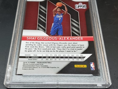 🔥 2018 PANINI PRIZM SHAI GILGEOUS-ALEXANDER #184 ROOKIE RC GEM MINT PSA 10 🔥 - Picture 6 of 6