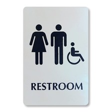 6 x 9 inch Unisex Restroom Sign with Men/Women/Handicap Accessible Wheelchair...