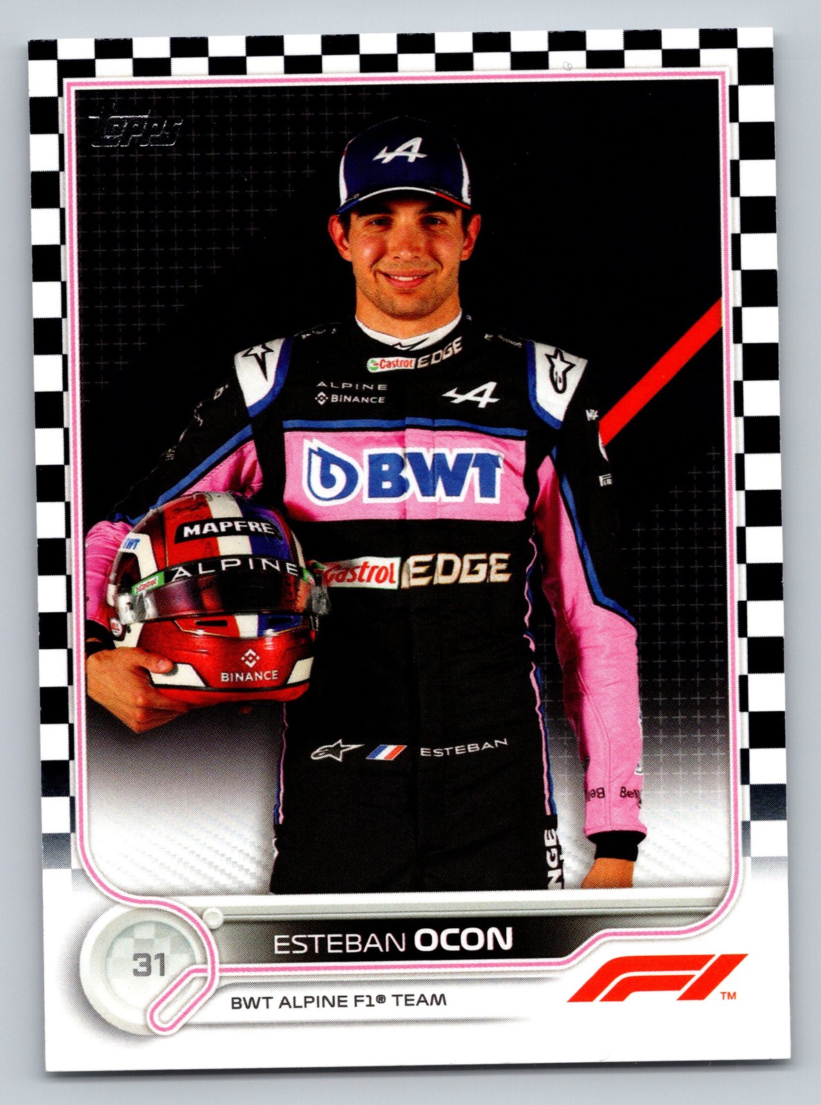 2022 Topps Formula 1 #41 Esteban Ocon Checker Flag