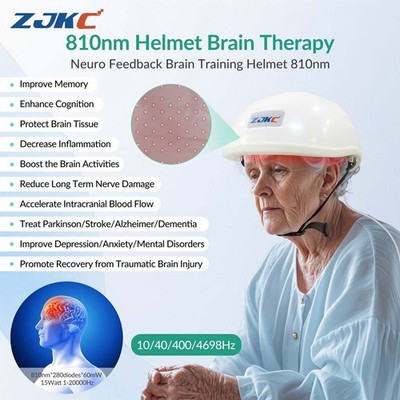 ZJKC 810nm Transcranial Photobiomodulation Helmet for Cognitive Support & Mood