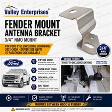 Fender Mount Antenna Bracket 34 Inch Nmo For 2021-2026 Ford F150 Driver Side Fender Mount Antenna Bracket 34 Inch Nmo For 2021-2026 Ford F150 Driver Side
