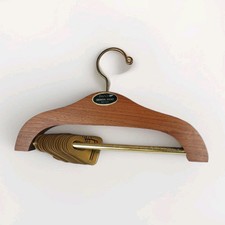 Rare MCM VTG 11" Dante American Walnut Solid Wood with Plastic Tie Bar Hangers