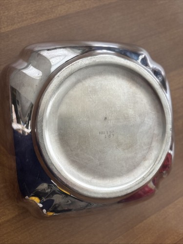 Vintage Reed & Barton 107 Silverplate Square Bowl – 7.5” – Mid Century Modern - Picture 2 of 3