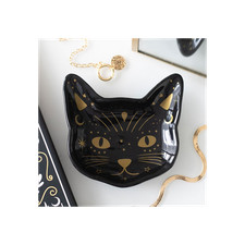Magick Black Cat Face Trinket Dish