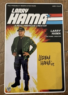 Larry Hama Signed Action Figure Cardback Beckett BAS Fresh Monkey Fiction GI Joe
