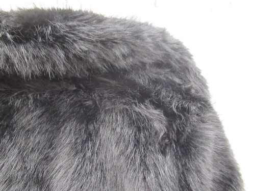 River Island Faux Fur Jacket Large Black Womenswear Cropped Collared - Preloved - Bild 20 von 24