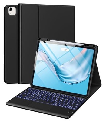 Case for iPad Pro 12.9 (6th Gen) - Detachable Keyboard Cover with Kickstand