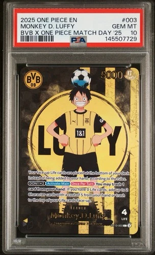 One Piece Monkey D. Luffy ST13-003 BVB Borussia Dortmund Match Day 25 PSA 10 ENG