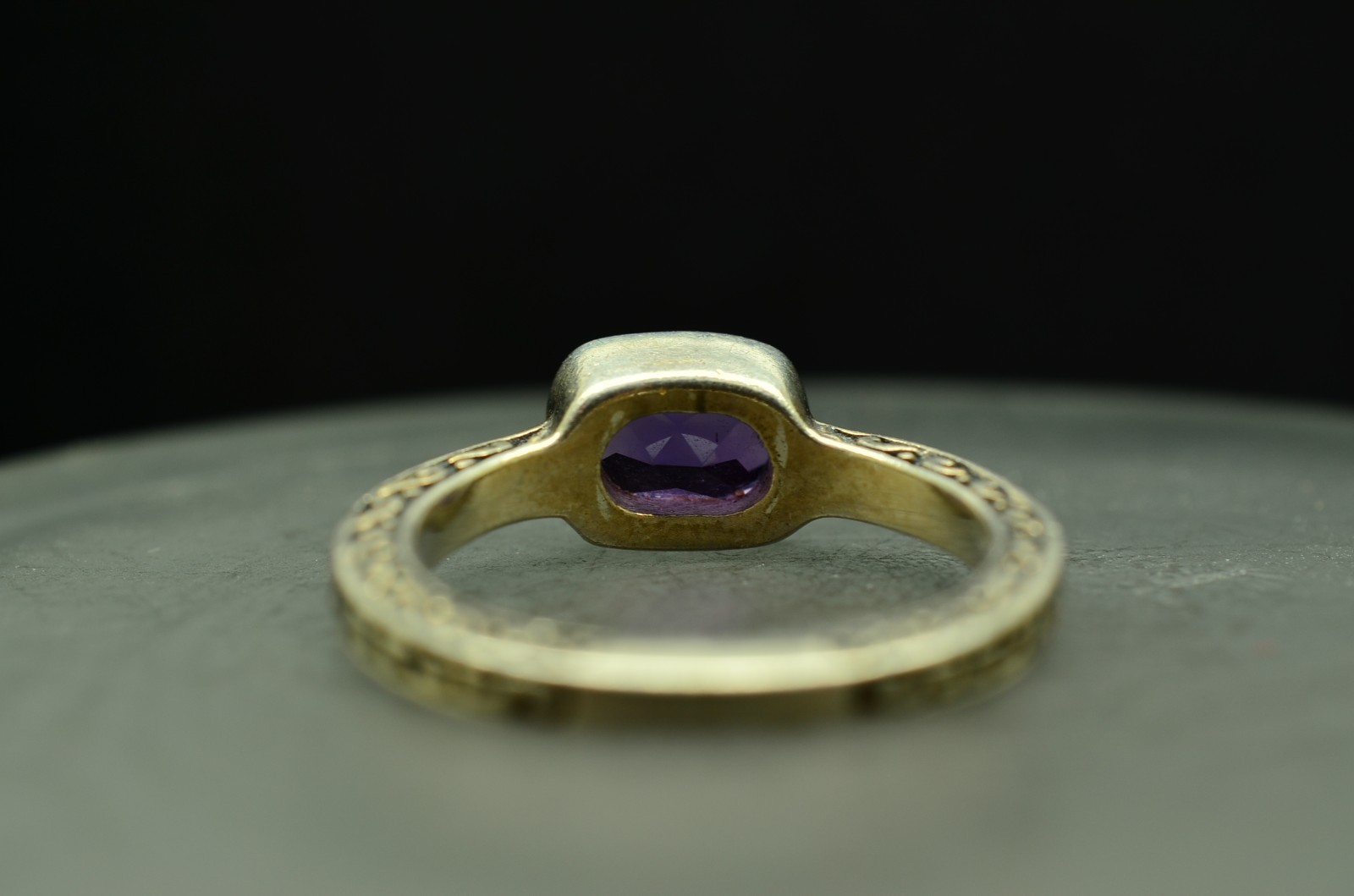 925 Sterling Silver Amethyst Rectangular  Ring  S… - image 4