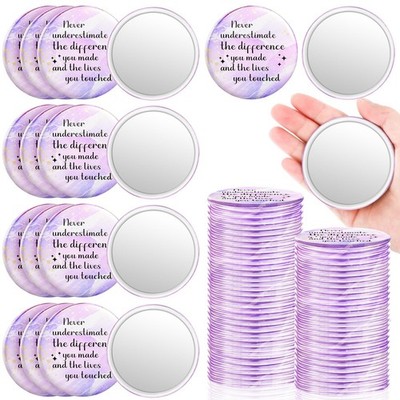 48 PCS 2.76 Inspirational Compact Mirror Bulk Makeup Purse Pocket Gifts