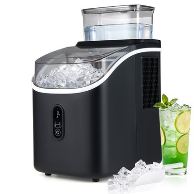 Ice Cube Maker Countertop, 2 Ways to Add Water with External Tank, 34Lbs/Day