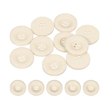 10pcs Sewing Button 25mm 4 Holes Resin Round Crafting Buttons, Beige