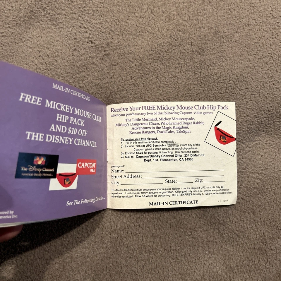 Nintendo Disney la Sirenita NES Manual de instrucciones Folleto solamente Foto 4 de 4