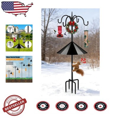 Heavy-Duty 92'' Shepherd Hook, 4 Hooks, Squirrel Proof, Rust-Resistant Steel