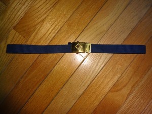 BSA Cub Scout Wolf  32" Belt & Brass Belt Buckle Blue Canvas Uniform Boy Scouts