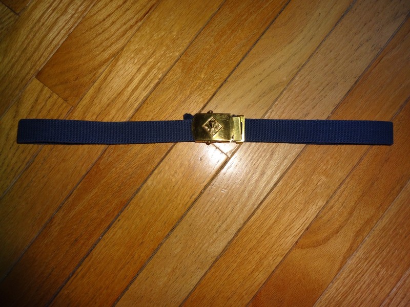 BSA Cub Scout Wolf  32" Belt & Brass Belt Buckle Blue Canvas Uniform Boy Scouts