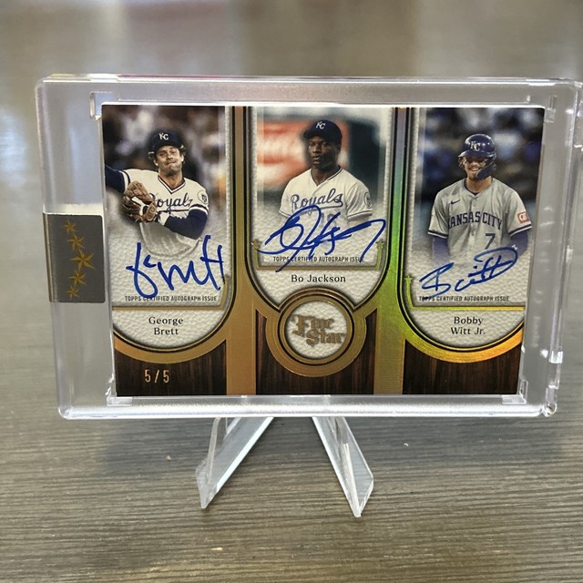 2025 Topps Five Star Triple Auto /5 Bobby Witt Jr George Brett Bo Jackson
