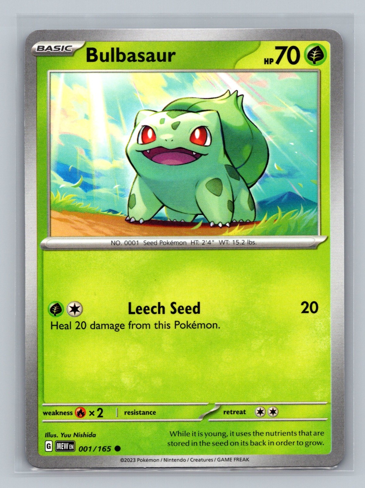 Pokémon TCG #001/165 Bulbasaur SV: Scarlet & Violet 151 Normal Near Mint