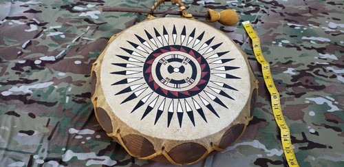Native American Drum Hand Crafted Pow Wow Sioux Apache Pueblo Apache -Estate - Picture 2 of 5