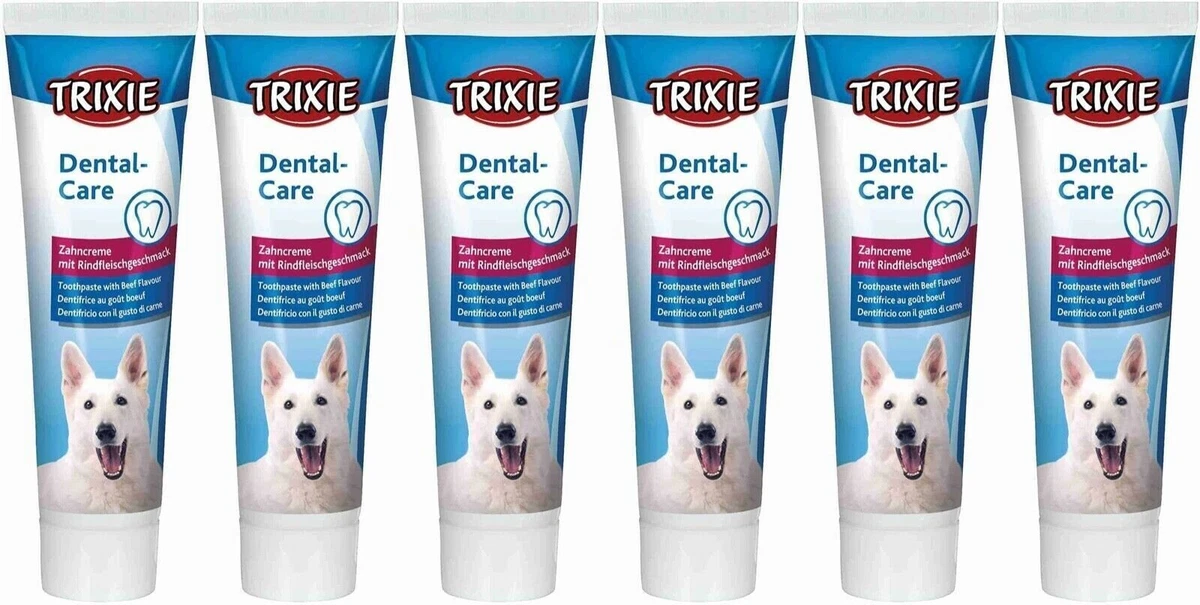 6 x Trixie Dog Toothpaste Beef Flavour Clean Teeth Gums Reduce Bad Breath 100g