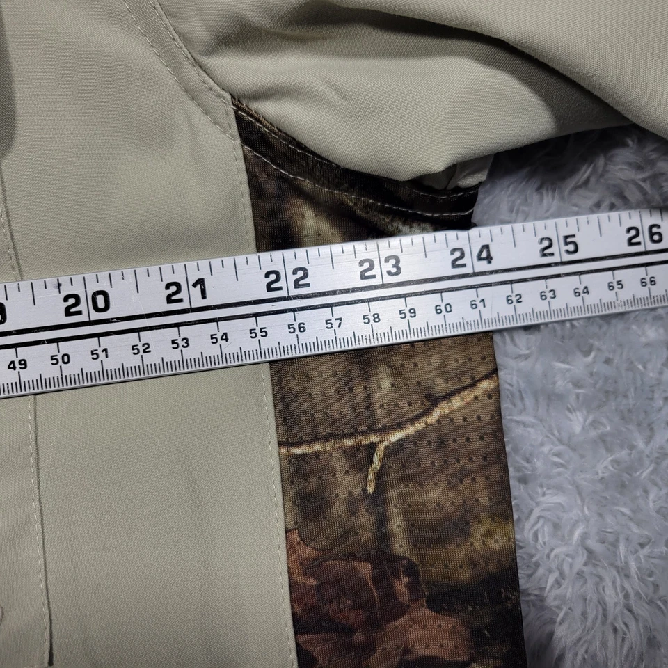 Camisa Bimini Bay Para Hombres Mediana Caqui Camuflada Laterales Bolsillos Abotonados Pesca Exterior Foto 3 de 4