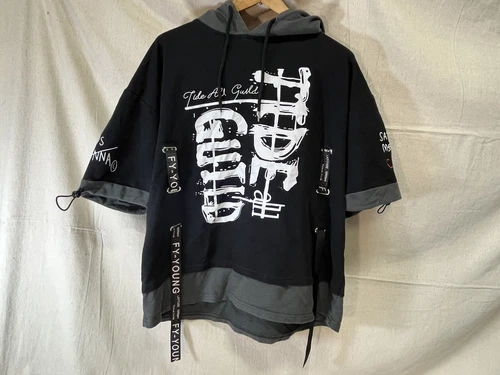 MFCT Streetwear T-Shirt for Men Half Sleeve Hooded Tee Tshirt v5570  - product listing photo