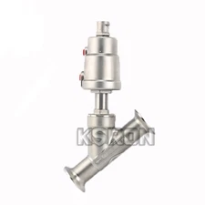 DN20MM Tri Clamp Pneumatic Steam Angle Seat Valve Y-Type 3/4'' SS304 (A)