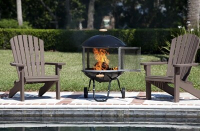 Fire Sense 28'' Bon Fire Patio Fireplace - Black/Silver   $139 MSRP