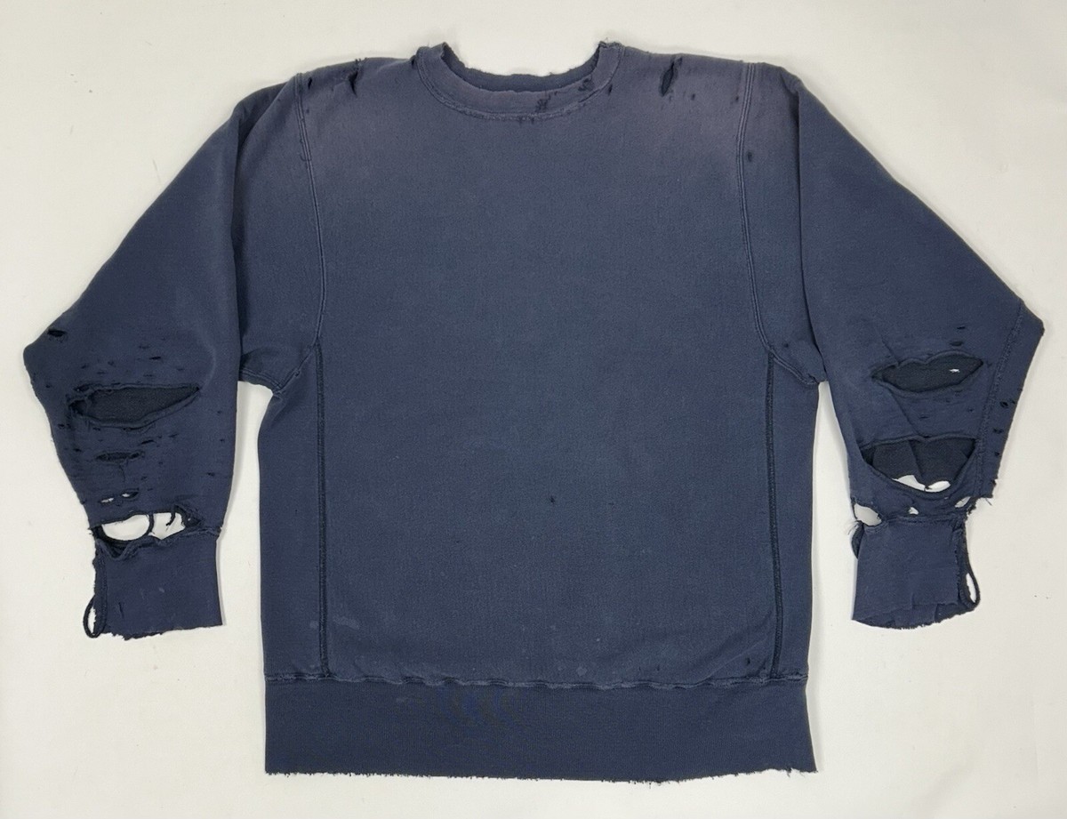 トップス 2000s Champion Damaged Crew Neck Sweat Vintage 2000'S CHAMPION Plain Crewneck Champion Jumper
