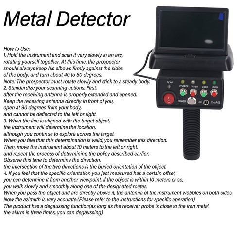 Detector de metales subterráneo escáner localizador buscador de tesoros de oro 100-240 V enchufe de la UE - Imagen 2 de 22