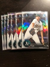 2016 bowman chrome refractors A.J. Puk 6 card lot