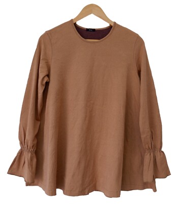 Yohji Yamamoto Y's bis Japan braunes glockenförmiges dehnbares T-Shirt Medium...