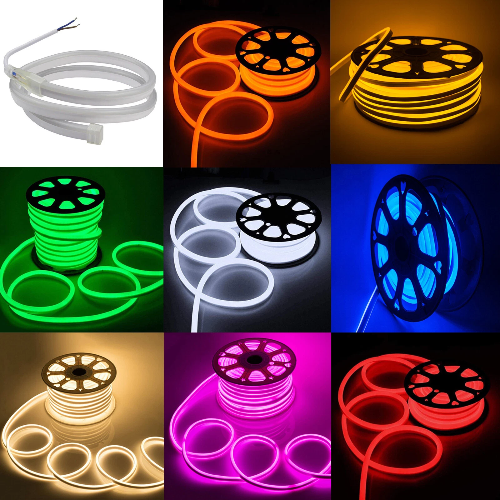 12V Flex LED Neon Rope Light Strip Waterproof Building Sign Boat Car Lamp Decor
Opens in a new windo