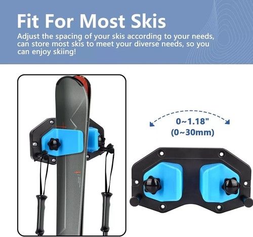 2 Packs Snowboard Wall Mount,Ski Wall Mount, Ski Storage Rack for Garage Wall - Picture 4 of 8