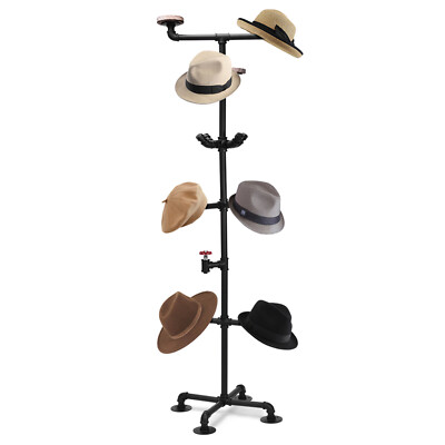Hat Rack Stand, Coat Rack Stand Industrial Heavy Duty Metal Pipe, Freestanding
