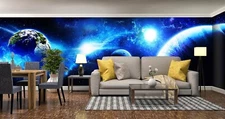 3D Blue Planet ZHUA47779 Wallpaper Wall Murals Removable Self-adhesive Ann