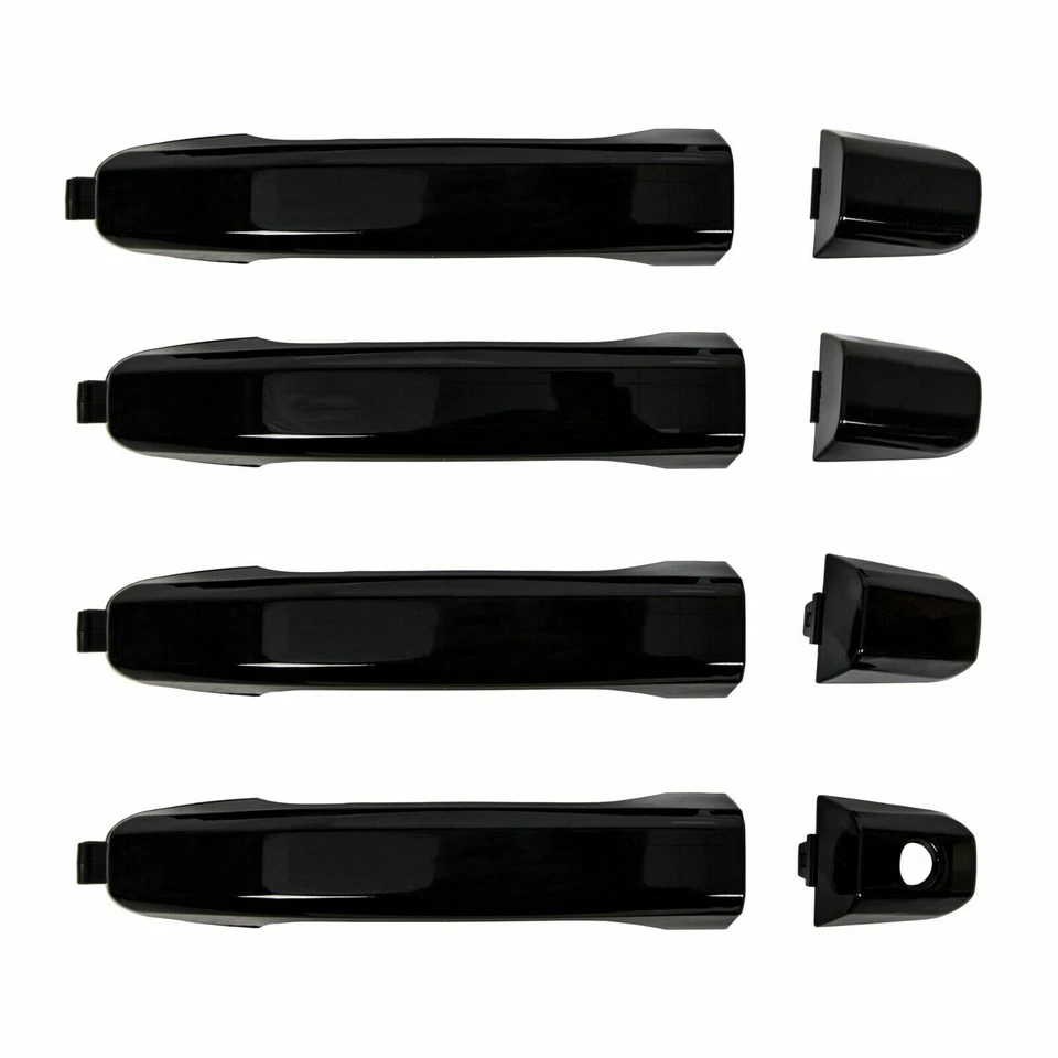 Gloss Black Outside Set of 4 Door Handle Fit 14-19 Chevrolet Silverado 1500 2500 Foto 2 de 4