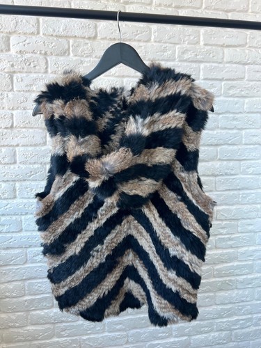 Zadig & Voltaire Finch Deluxe Rabbit Fur Vest Hooded Jacket Women's M - Picture 5 of 7