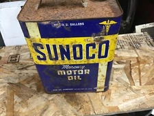 Vintage 1950's Sunoco Mercury Motor Oil 2 Gallon Can