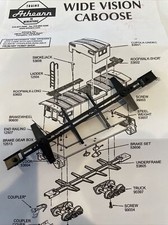 Athearn HO Wide Vision Caboose Blue Box Parts...