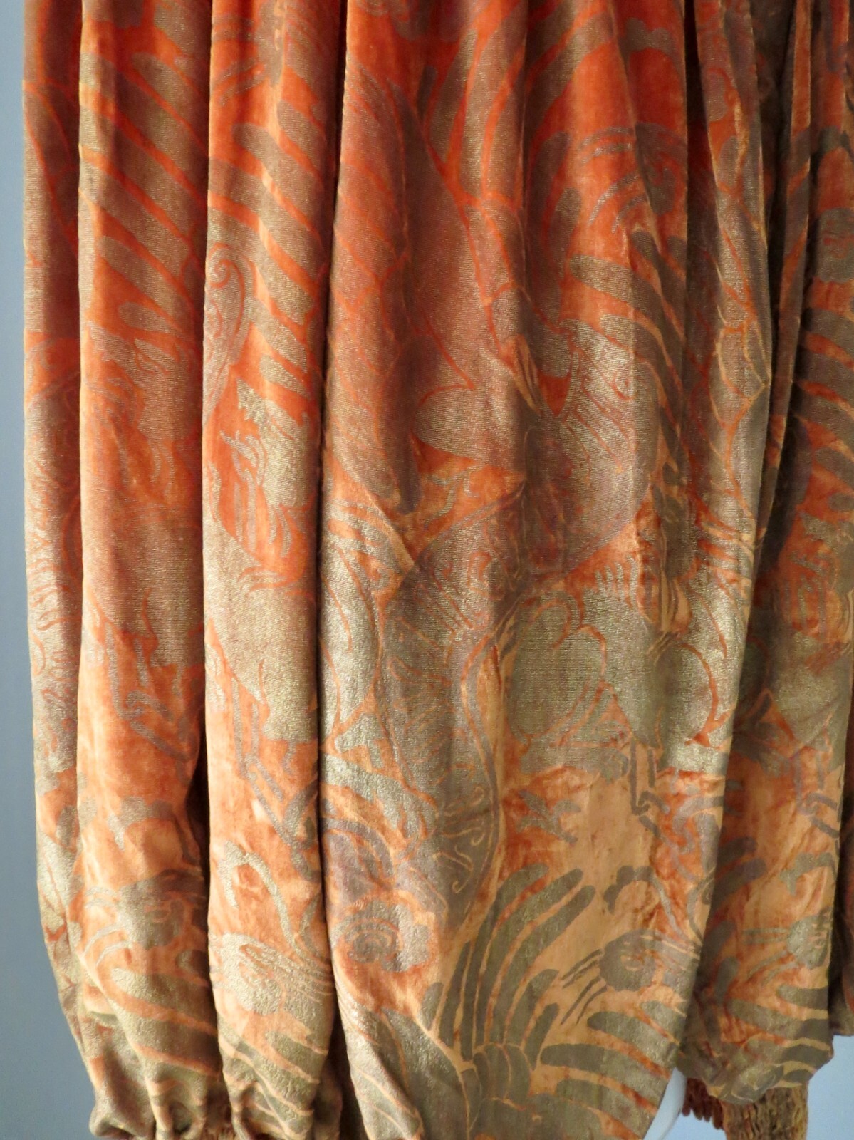 Antique 1920s Cocoon Coat Cape Silk Velvet Gold L… - image 16